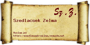 Szedlacsek Zelma névjegykártya